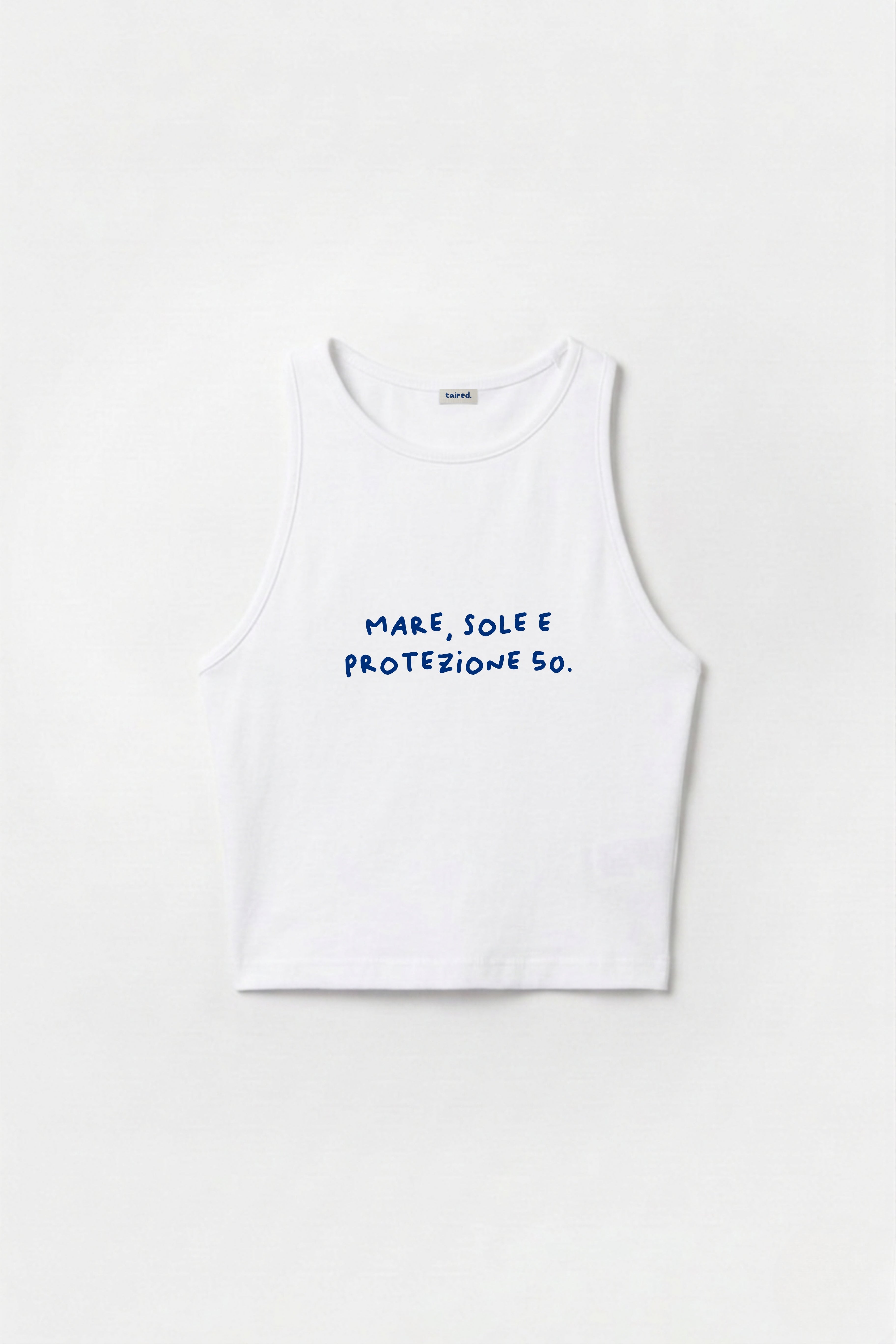 Crop Top "Mare, sole e protezione 50"