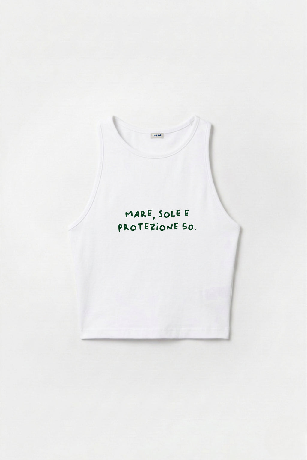 Crop Top "Mare, sole e protezione 50"