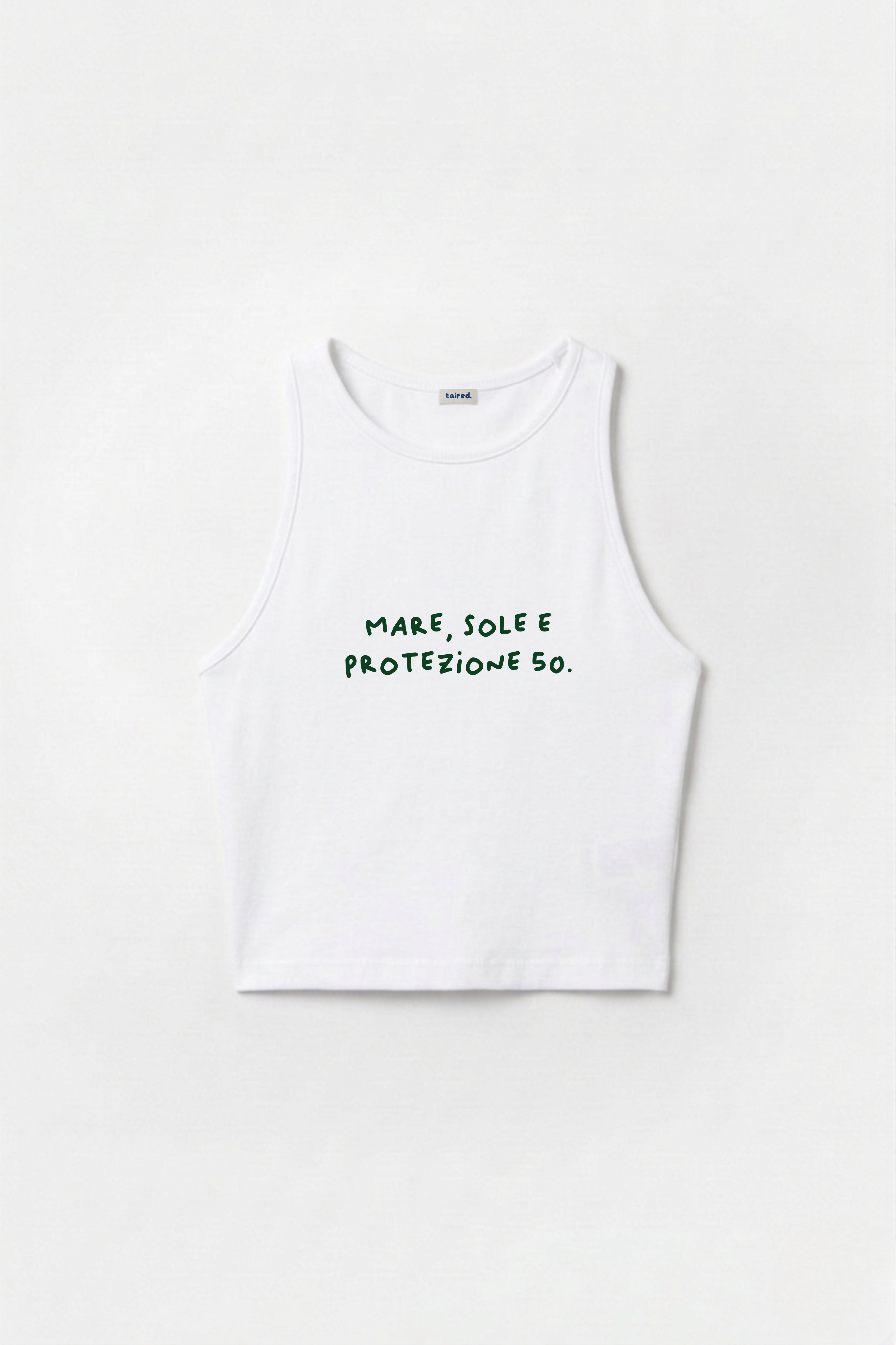Crop Top "Mare, sole e protezione 50"
