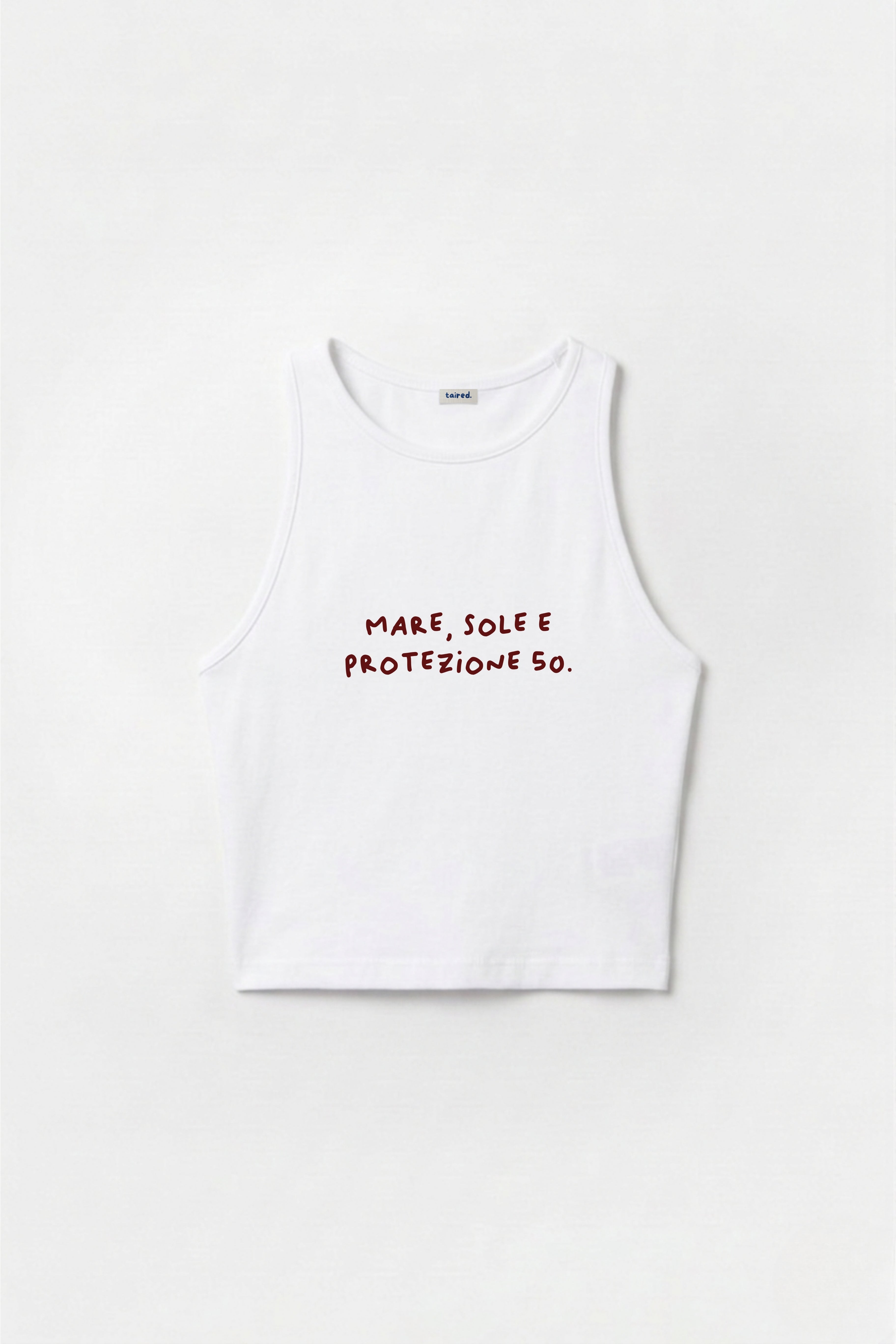 Crop Top "Mare, sole e protezione 50"